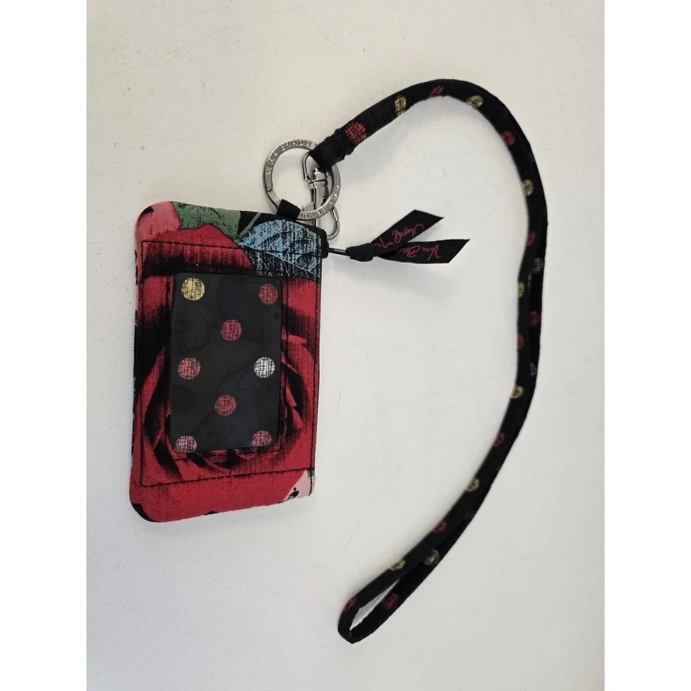 Vintage Vera Bradley Havana Rose Grab & Go Wristlet Wallet‎ Quilted With Lanyard